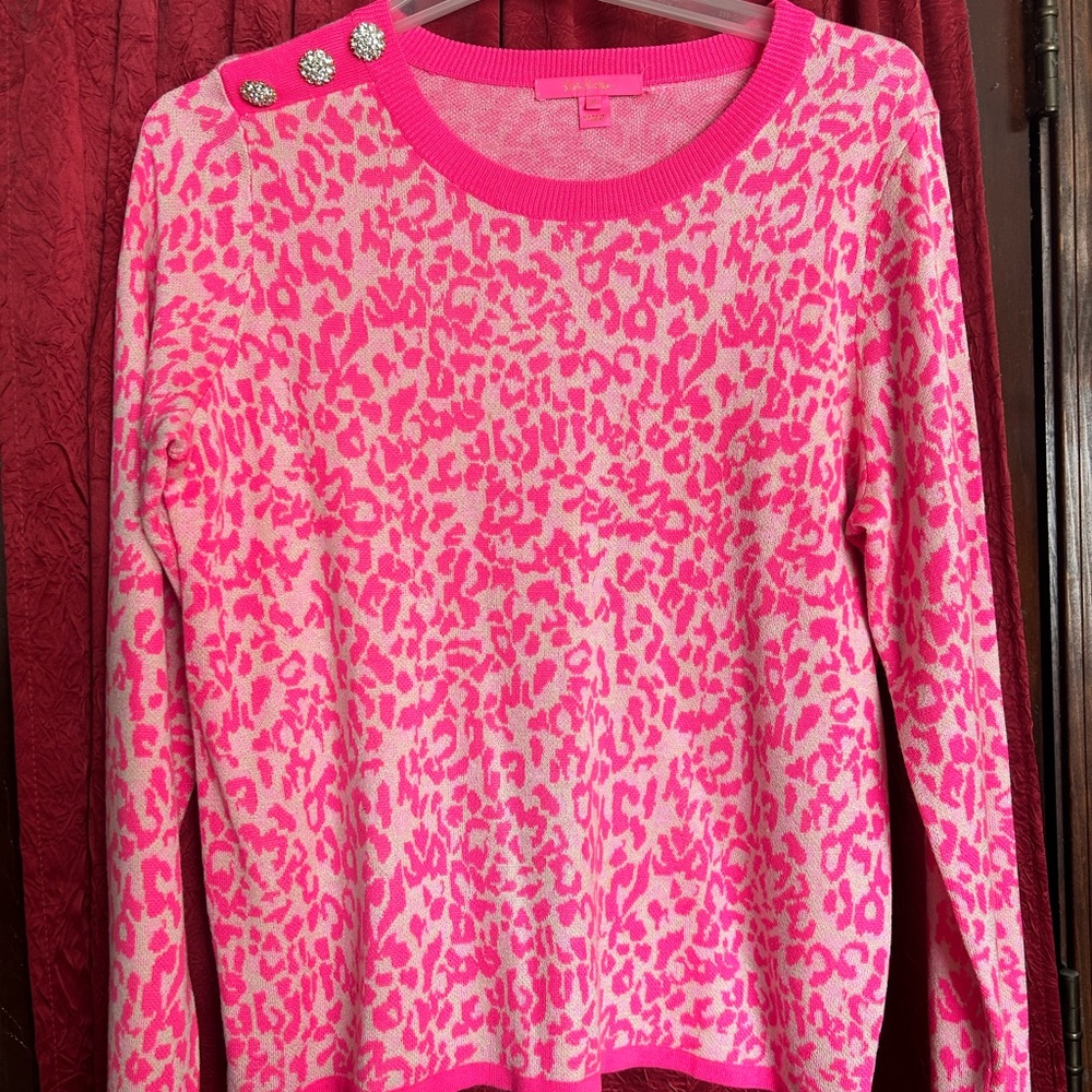 Lilly Pulitzer Pink Leopard Sweater